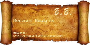 Börzsei Beatrix névjegykártya