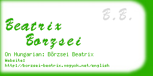 beatrix borzsei business card